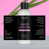 Black & Pink 4 OZ Kosmetisches Flaschenwaschmittel Rechteckiger Aufkleber