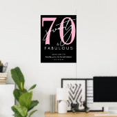Black Pink 70. Geburtstag Willkommensschild Poster (Heimbüro)