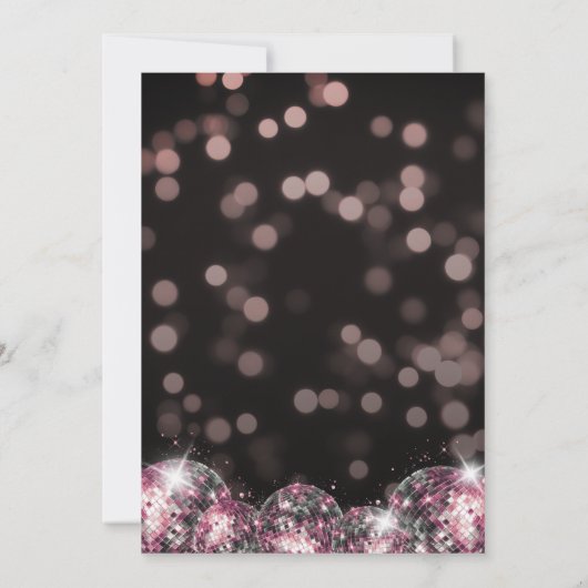 Black Pink Adult 50th Birthday Party Einladung (Rückseite)