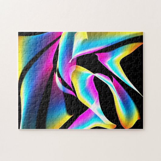 Black Pink and yellow abstract Puzzle (Horizontal)