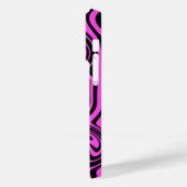 Black Pink Art Waves iPhone Case - Farbe auswählen (Rückseite / Links)