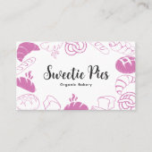 Black & Pink Baking & Cooking Bakery Illustration Visitenkarte (Vorderseite)