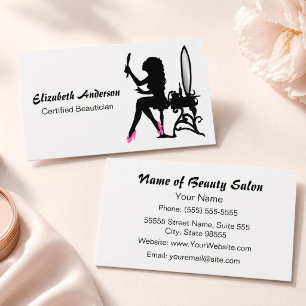 Black Pink Beautician Salon Visitenkarte