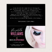 Black Pink Beauty Salon mit Foto T&C Loyalität und Visitenkarten (Außenseite Aufgefaltet)