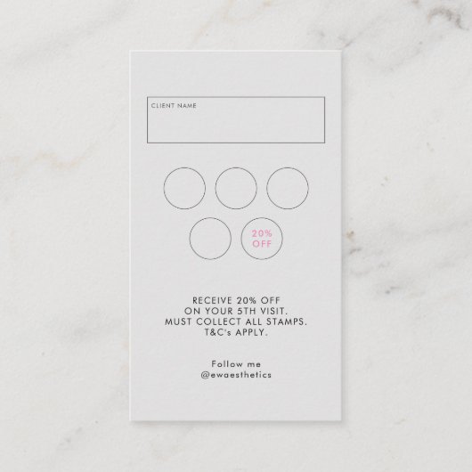 Black Pink Beauty Salon QR Code Loyalität & Loyali Visitenkarte (Rückseite)