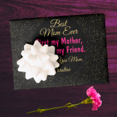 Black Pink Beste Mama je Chic Modern Modern Mother Geschenkpapier Set