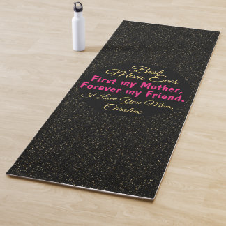 Black Pink Beste Mama je Chic Modern Modern Mother Yogamatte