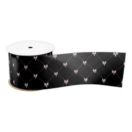 Black & Pink Bow Gift Wrapping Satinband