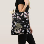 Black Pink Cherry Blossom Elegantes Blumenmuster Tasche (Von Nahem)
