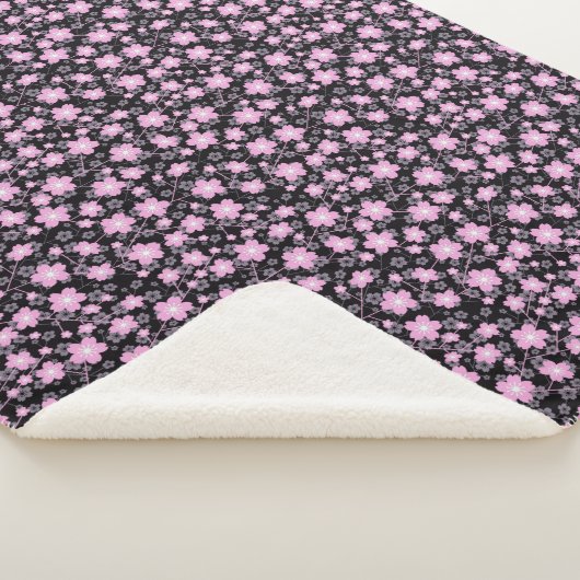 Black Pink Cherry Blossom Sherpadecke (3/4)