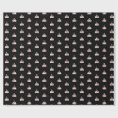 Black Pink Circus Theme Girl Geschenkpapier (Flach)