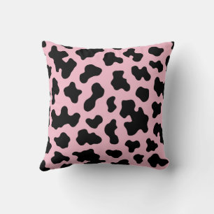 Black & Pink Cow Cowhide Print  Kissen