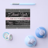 Black Pink Diamond Kalligraphie Juwelen Danke Flyer (Einzeln)