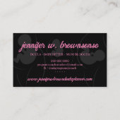 Black Pink Doula Birth Pregnant Gold Baby Neugebor Visitenkarte (Rückseite)