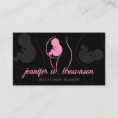 Black Pink Doula Birth Pregnant Gold Baby Neugebor Visitenkarte (Vorderseite)