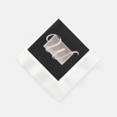 Black Pink Elegant Monogram Paper Napkins Serviette (Ecke)