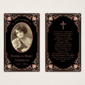 Black Pink Elegante Beerdigungskarte (Vorne & Hinten)