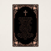 Black Pink Elegante Beerdigungskarte (Rückseite)