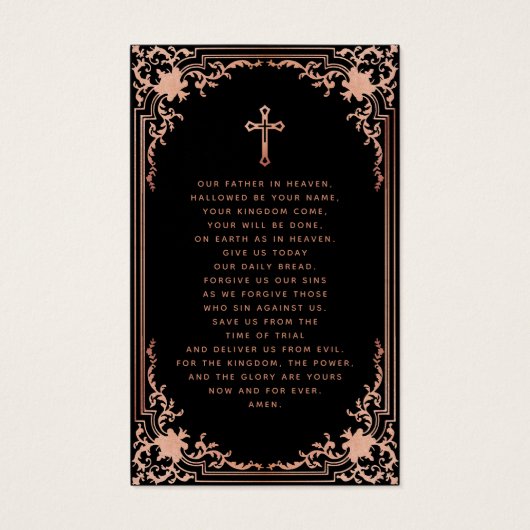 Black Pink Elegante Beerdigungskarte (Rückseite)