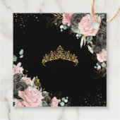 Black Pink Floral Gold Schmetterlinge Princess Cro Geschenkanhänger (Rückseite)