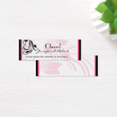 Black Pink Floral Scroll WedgeDrink Ticket (Schreibtisch)