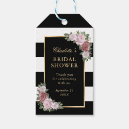 Black Pink Floral Vielen Dank Brautparty Gefallen Geschenkanhänger