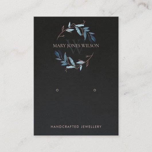 BLACK PINK FOLIAGE MONOGRAM EARRING DISPLAY LOGO VISITENKARTE (Vorderseite)