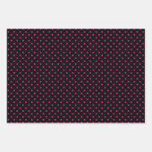 Black Pink Geometry Polka Dots Mustache Geschenkpapier Set (Vorderseite)