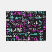 Black Pink Girls Personalisierter Individuelle Nam Fleecedecke (Vorderseite (Horizontal))