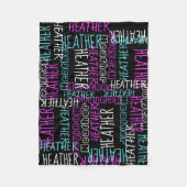 Black Pink Girls Personalisierter Individuelle Nam Fleecedecke (Vorderseite)
