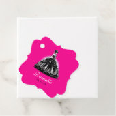 Black & Pink Glam Quinceañera Geschenkanhänger (Beispiel)