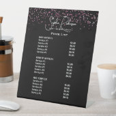 Black & Pink Glitter Beauty Salon Price List Sockelschild (In Situ)