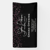 Black & Pink Glitter Salon Grand Opening Banner (Vertikal)