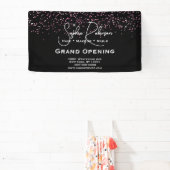 Black & Pink Glitter Salon Grand Opening Banner (InSitu)