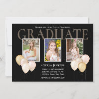 Black Pink Glitzer Ballon Foto Graduation Party