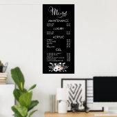 Black & Pink Glitzer Salon Menü Wall Poster (Heimbüro)