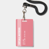 Black Pink Glitzern VIP All Access Pass Event ID Ausweis (Rückseite mit Schlüsselband)