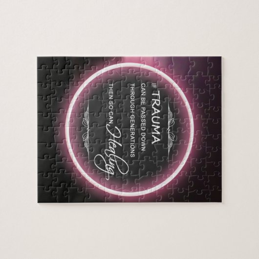 Black Pink Glowing Quote Puzzle (Horizontal)
