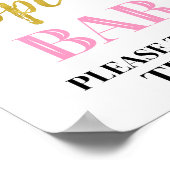 Black Pink Gold Confetti Popcorn Bar Sign Poster (Ecke)