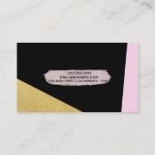 Black Pink & Gold Moderne, trendige Eleganz Visitenkarte (Rückseite)