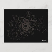 Black & Pink Grungy Heart Music Themed Wedding Postkarte (Rückseite)