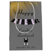 Black Pink Happy Pension Glitzer & Black Tulip Mittlere Geschenktüte (Vorderseite)