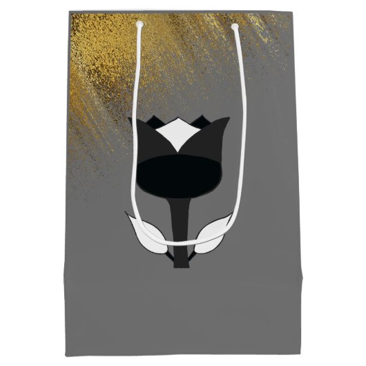 Black Pink Happy Pension Glitzer & Black Tulip Mittlere Geschenktüte (Rückseite)