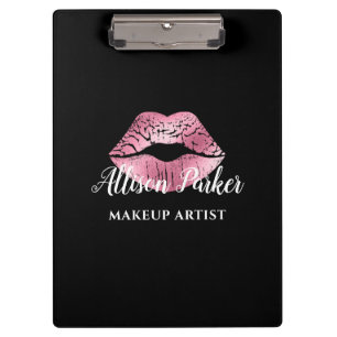 Black Pink Kuss Lippen Makeup Artist Klemmbrett