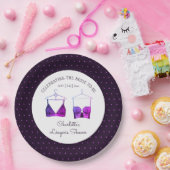 Black Pink Lace Watercolor Lingerie Brautparty Pappteller (Party)