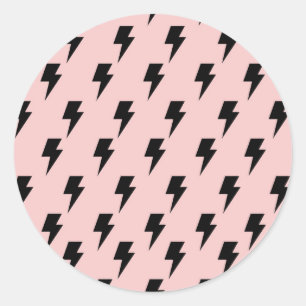 Black Pink Lightning Y2K Indie Bold Expression Runder Aufkleber