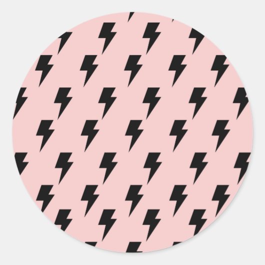 Black Pink Lightning Y2K Indie Bold Expression Runder Aufkleber (Vorderseite)