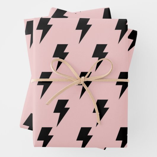 Black Pink Lightning Y2K Indie Bold Geschenke Geschenkpapier Set (Beispiel)
