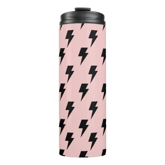 Black Pink Lightning Y2K Indie Bold Hydration Thermosbecher (Vorderseite)