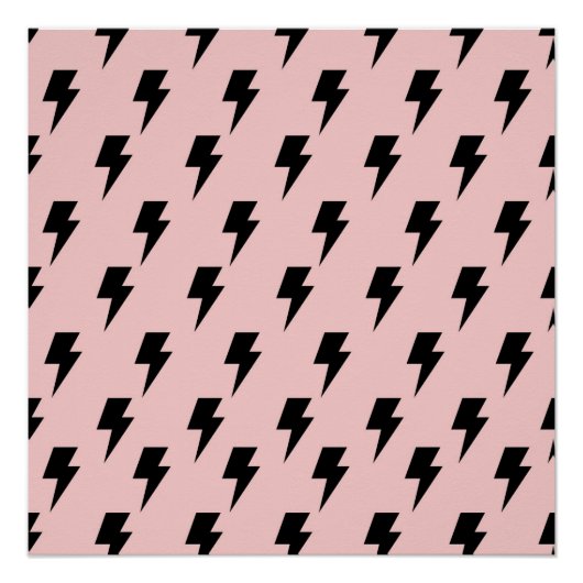 Black Pink Lightning Y2K Indie Bold Wall Decor Poster (Vorderseite)